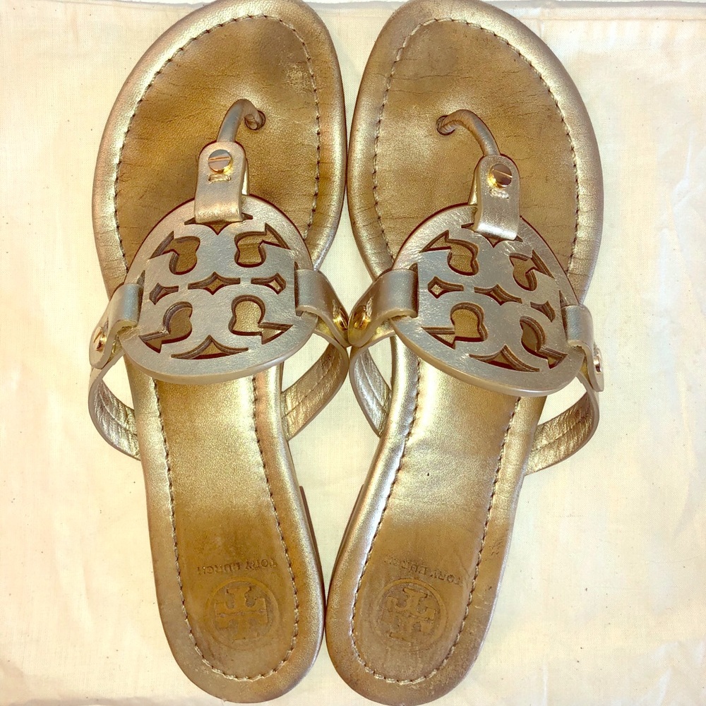 Tory Burch Miller Sandals (Gold/Size 8)